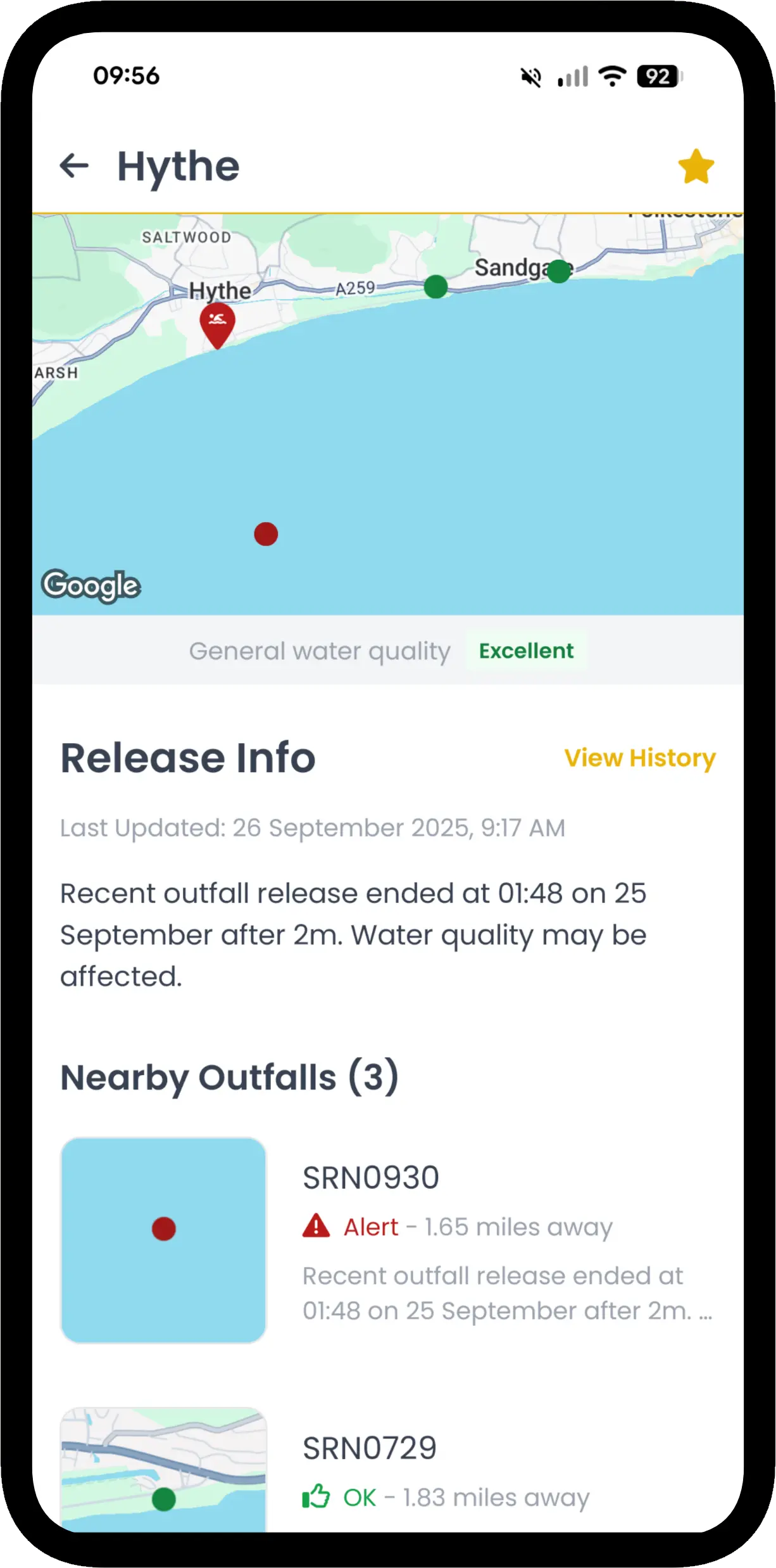 Just Sewage mobile app preview